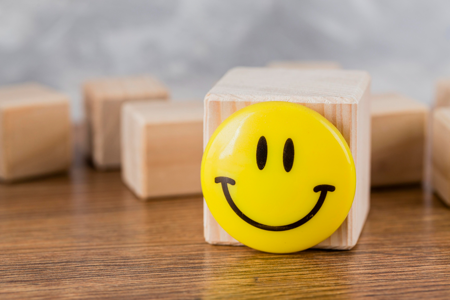 front-view-smiley-face-wooden-block